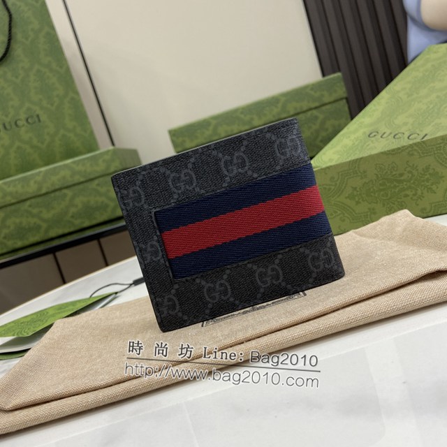 Gucci專櫃古馳最新款飾GG細節錢包男士短夾 jh2241型號：408827